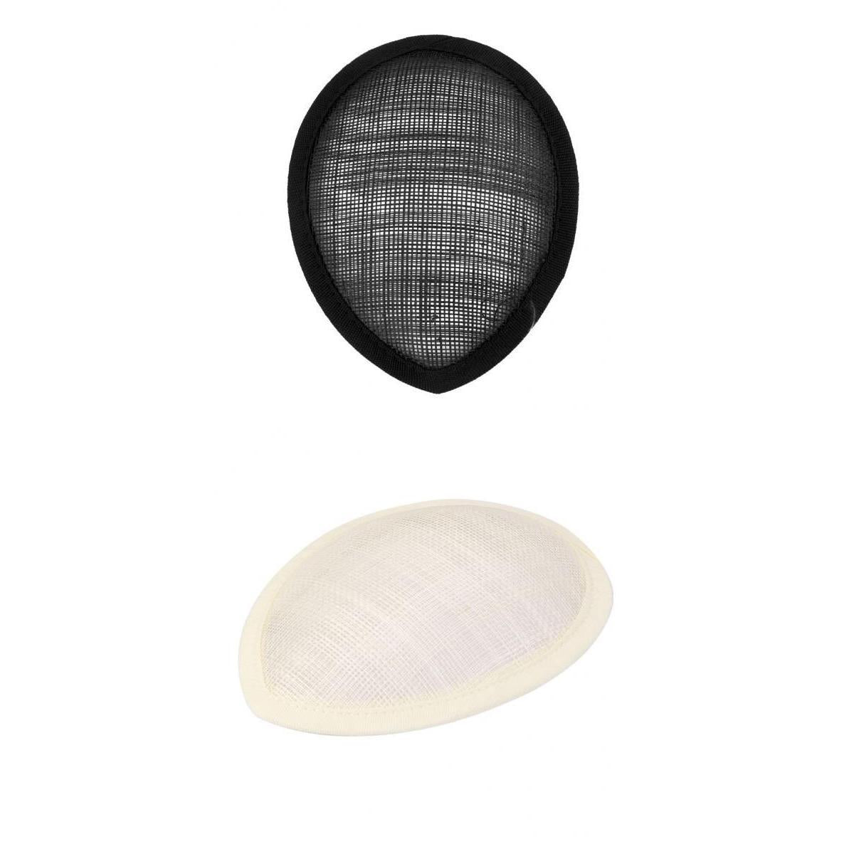 2 Pcs Tear Drop Fascinator Millinery Hat Base Creamy White and Black Color