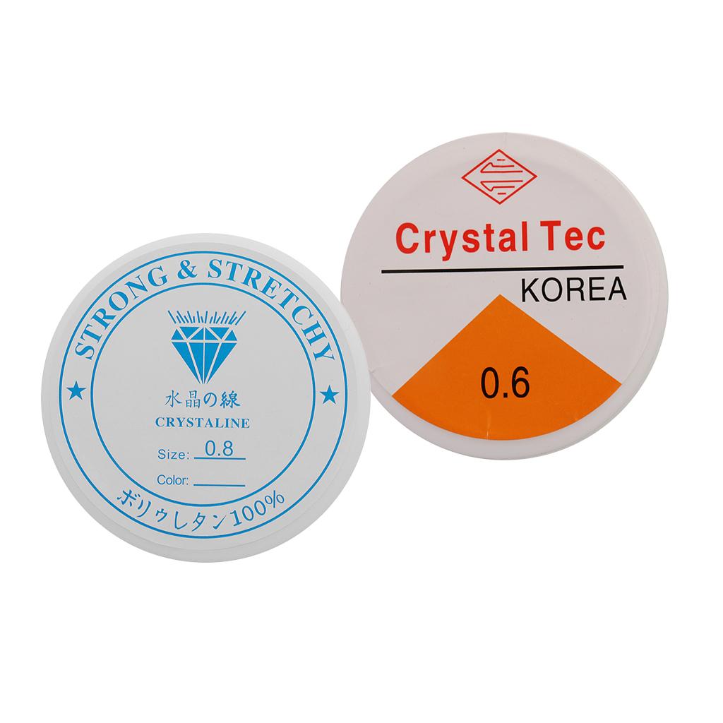 20m Two Size Elastic Thread Stretchy Cord For Jewelry Making 0.6mm+ 0.8mm
