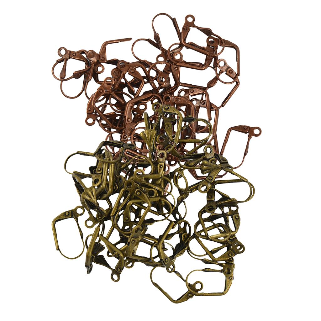 100x Copper, Bronze Color Earring Leverback Earring Findings Coil 17x11x5mm