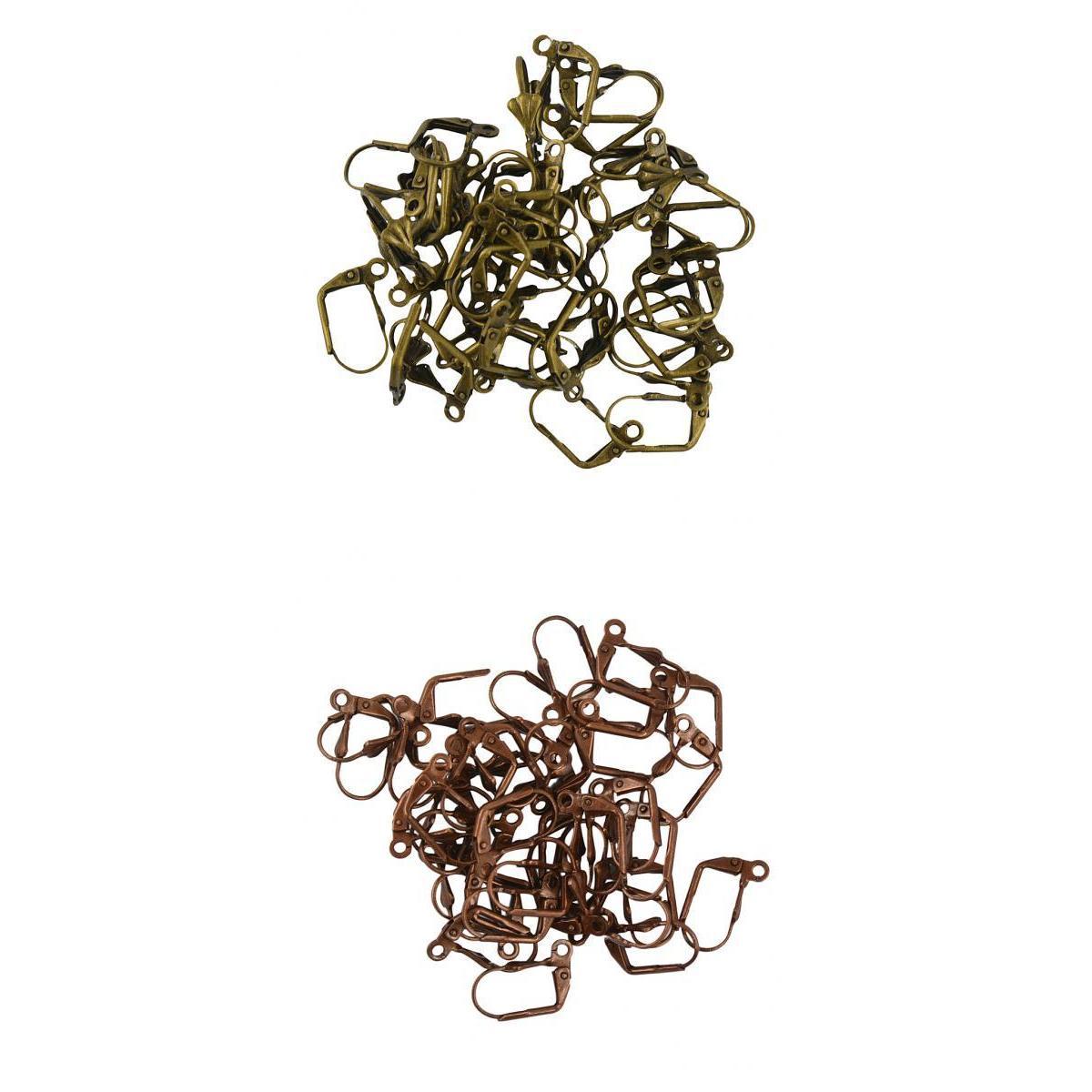 100x Copper, Bronze Color Earring Leverback Earring Findings Coil 17x11x5mm