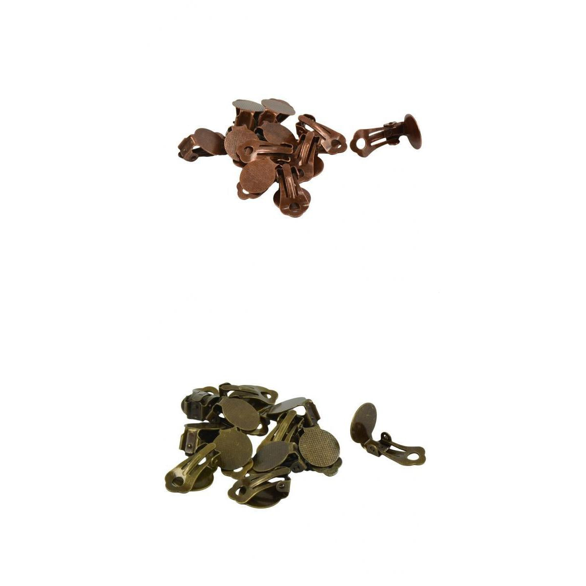 24x Clip On Earring with Pad for Gluing Finding Jewelry Making Bronze&Copper