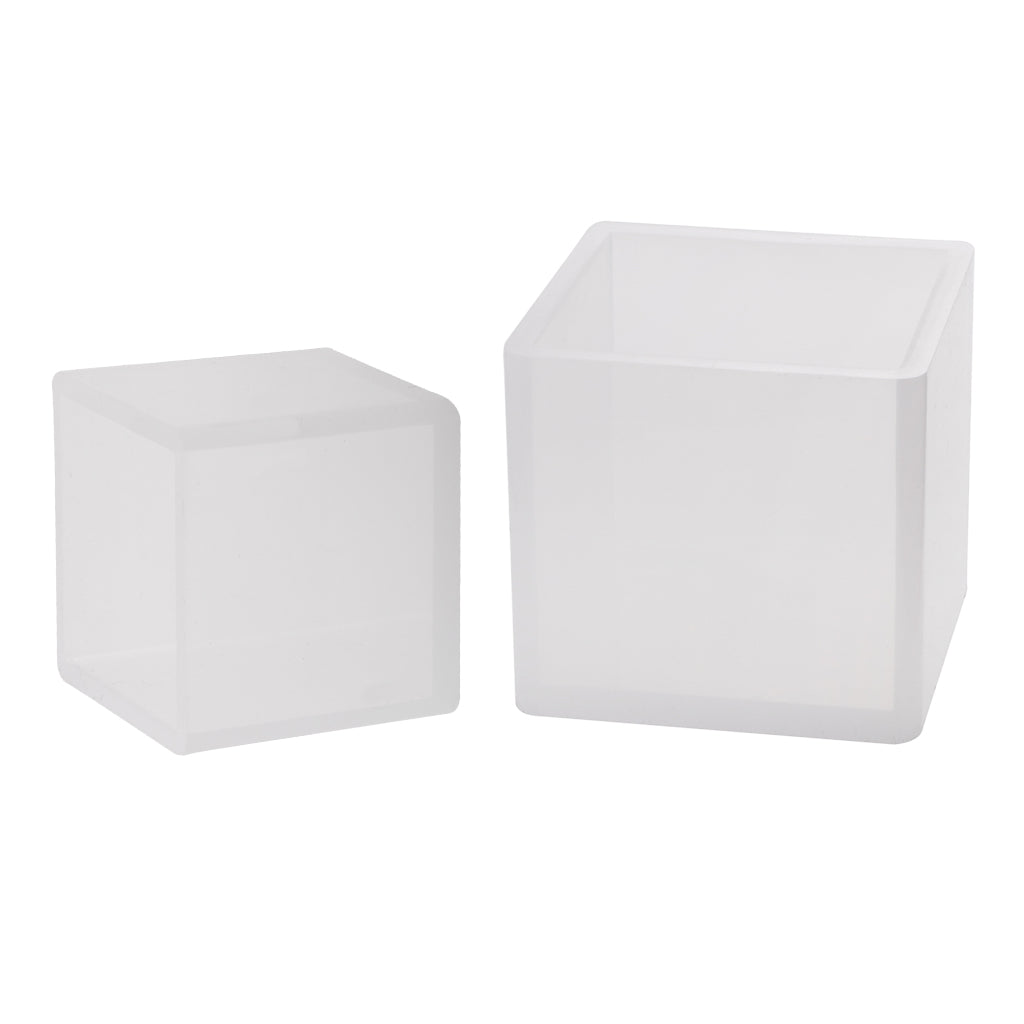 2x Silicone DIY Molds for Resin Jewelry Making Decor Craft Tool Cube 35/65mm