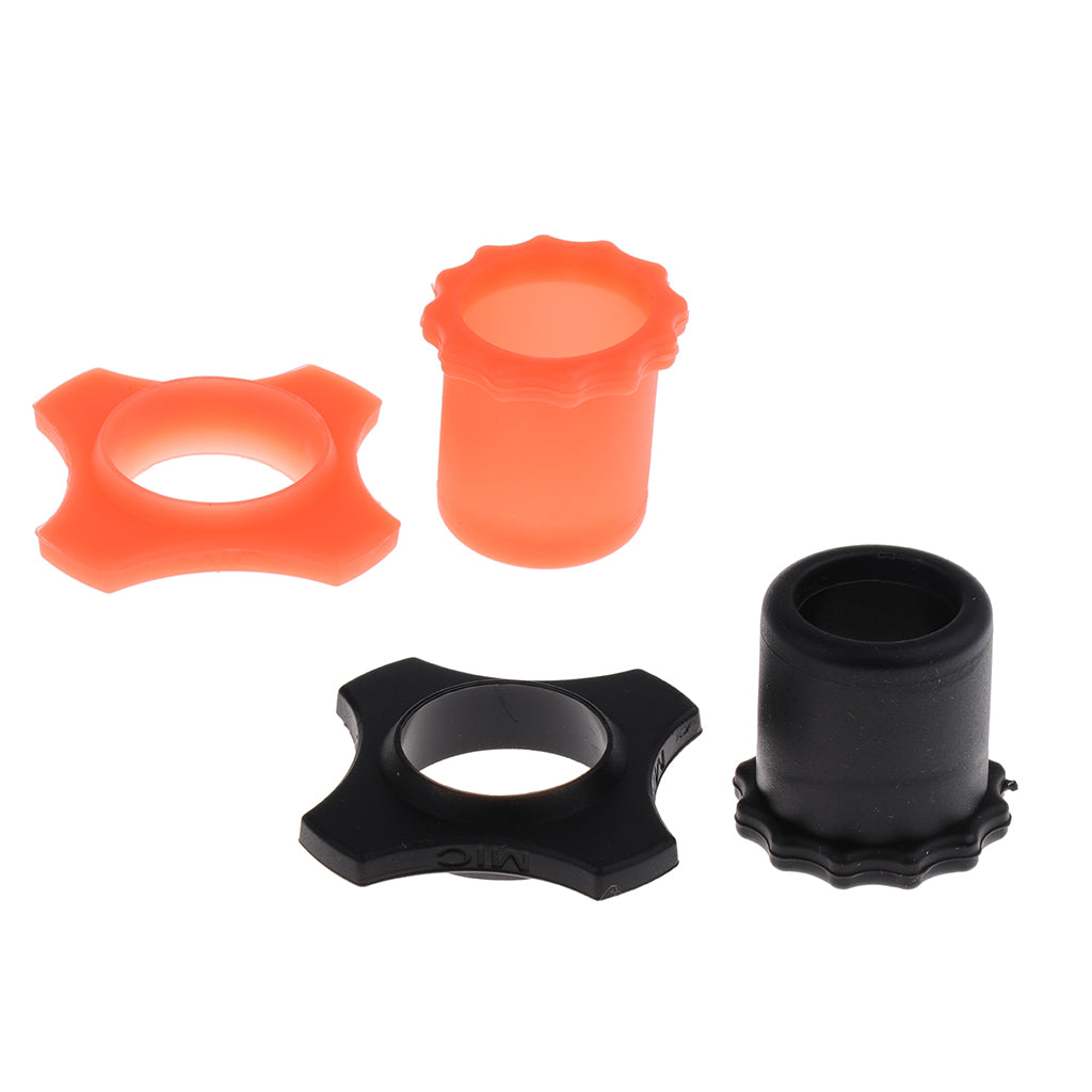 2 Set Wireless Microphone Mic Holder Anti-rolling Protection Rings + Bottoms