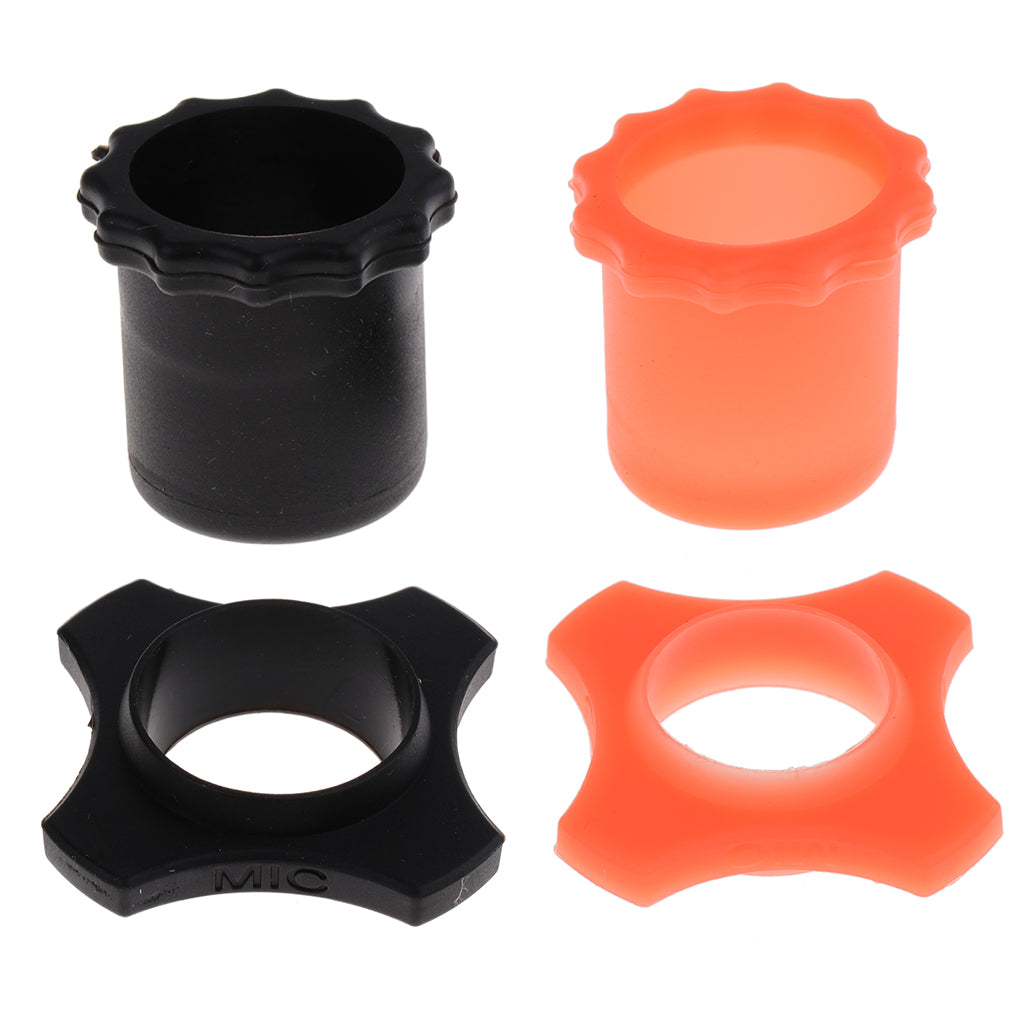 2 Set Wireless Microphone Mic Holder Anti-rolling Protection Rings + Bottoms