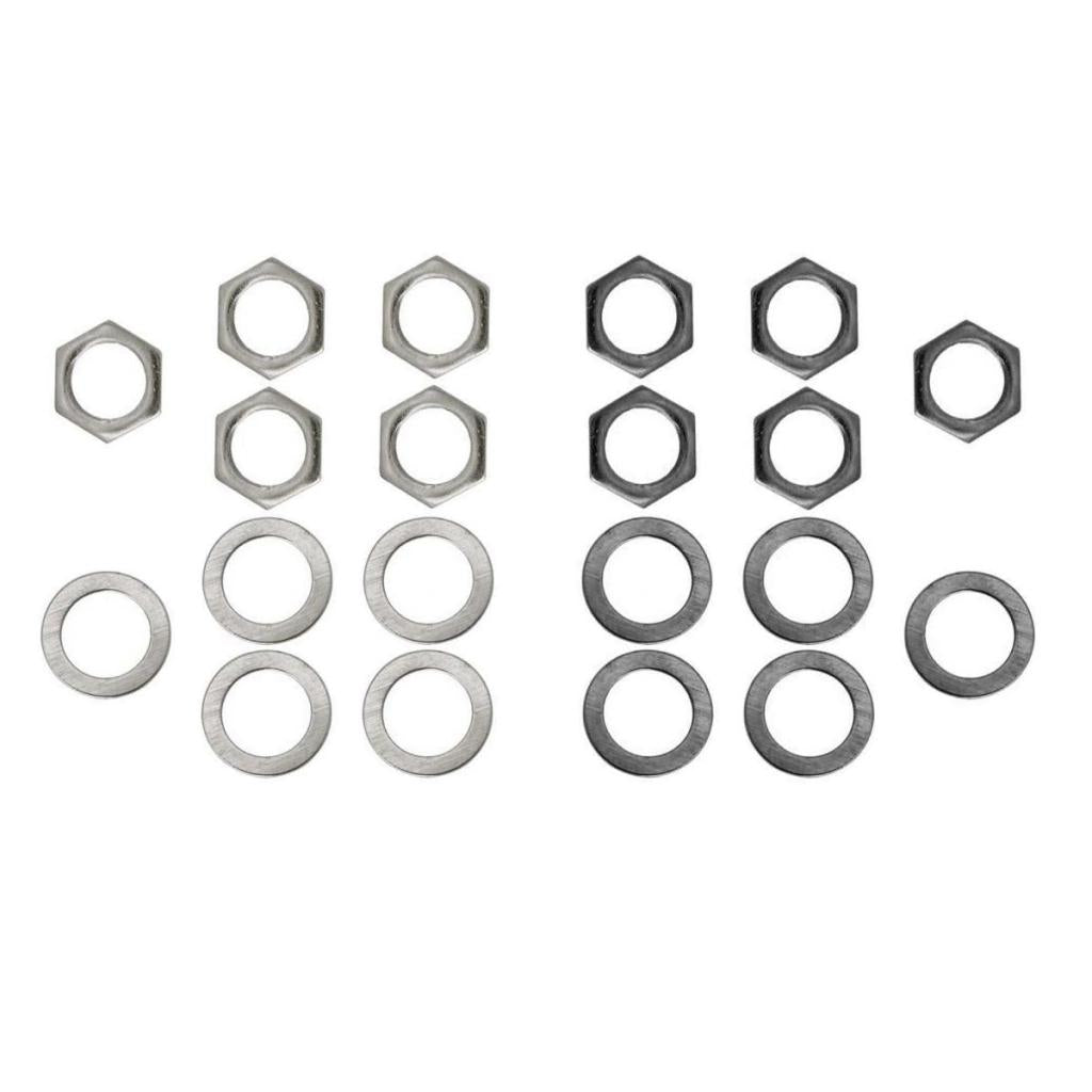 10 Pieces Electric Guitar Bass Jack Output Socket Nuts Washers