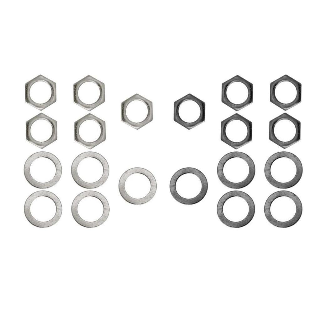 10 Pieces Electric Guitar Bass Jack Output Socket Nuts Washers