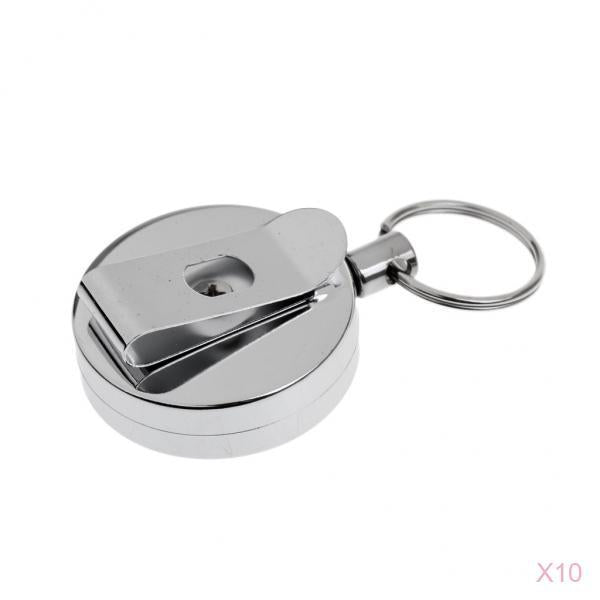 10 Pieces Retractable Badge Reel ID Holder Fishing Lanyard Reel Card Holder