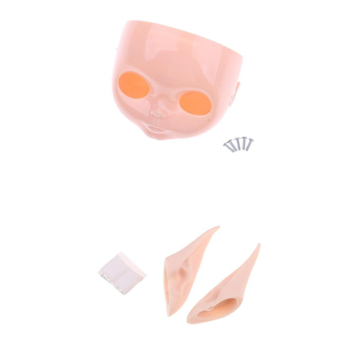 12 Doll Faceplate Backplate Head Elves Pointed Ears Set for RBL Neo Blythe"