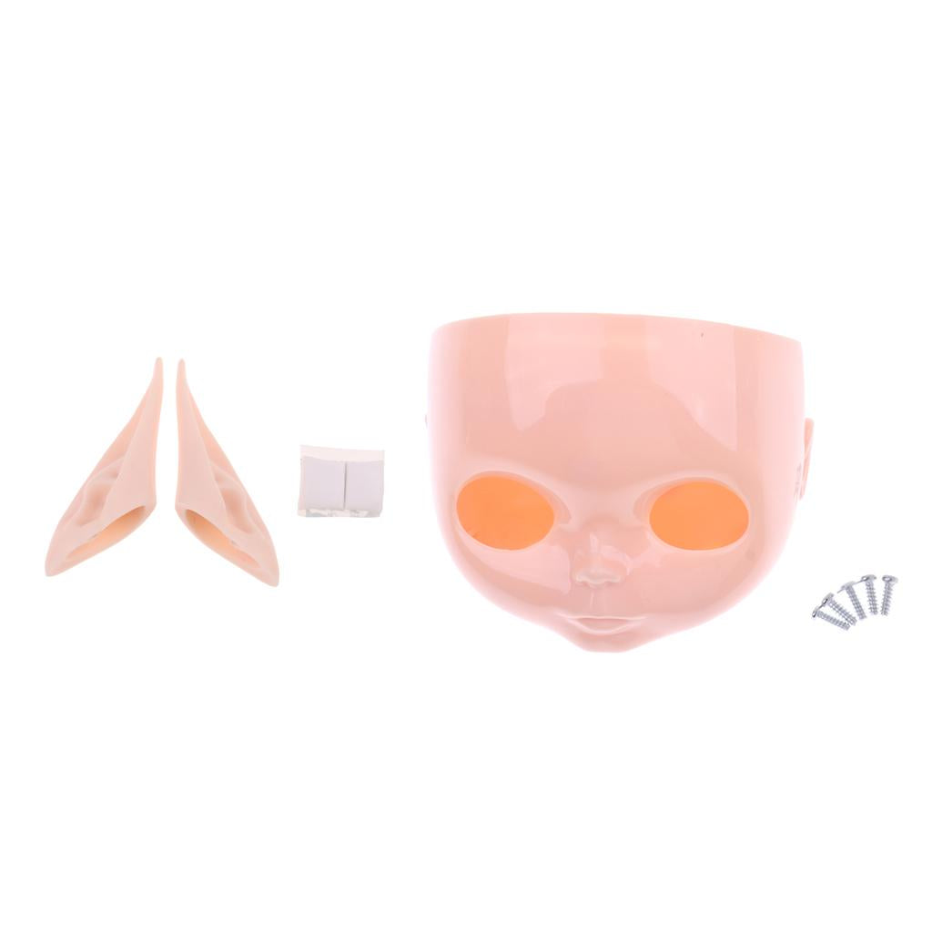 12 Doll Faceplate Backplate Head Elves Pointed Ears Set for RBL Neo Blythe"