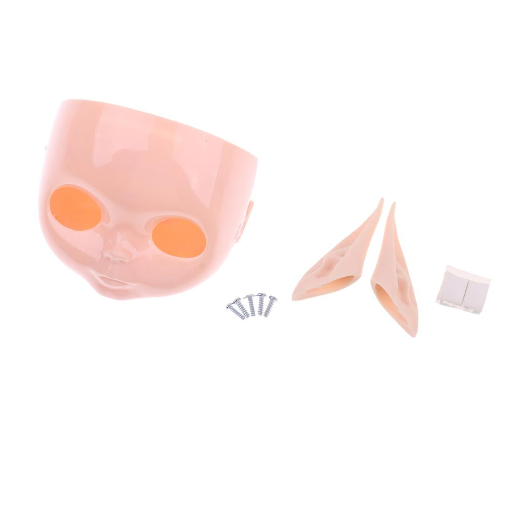 12 Doll Faceplate Backplate Head Elves Pointed Ears Set for RBL Neo Blythe"