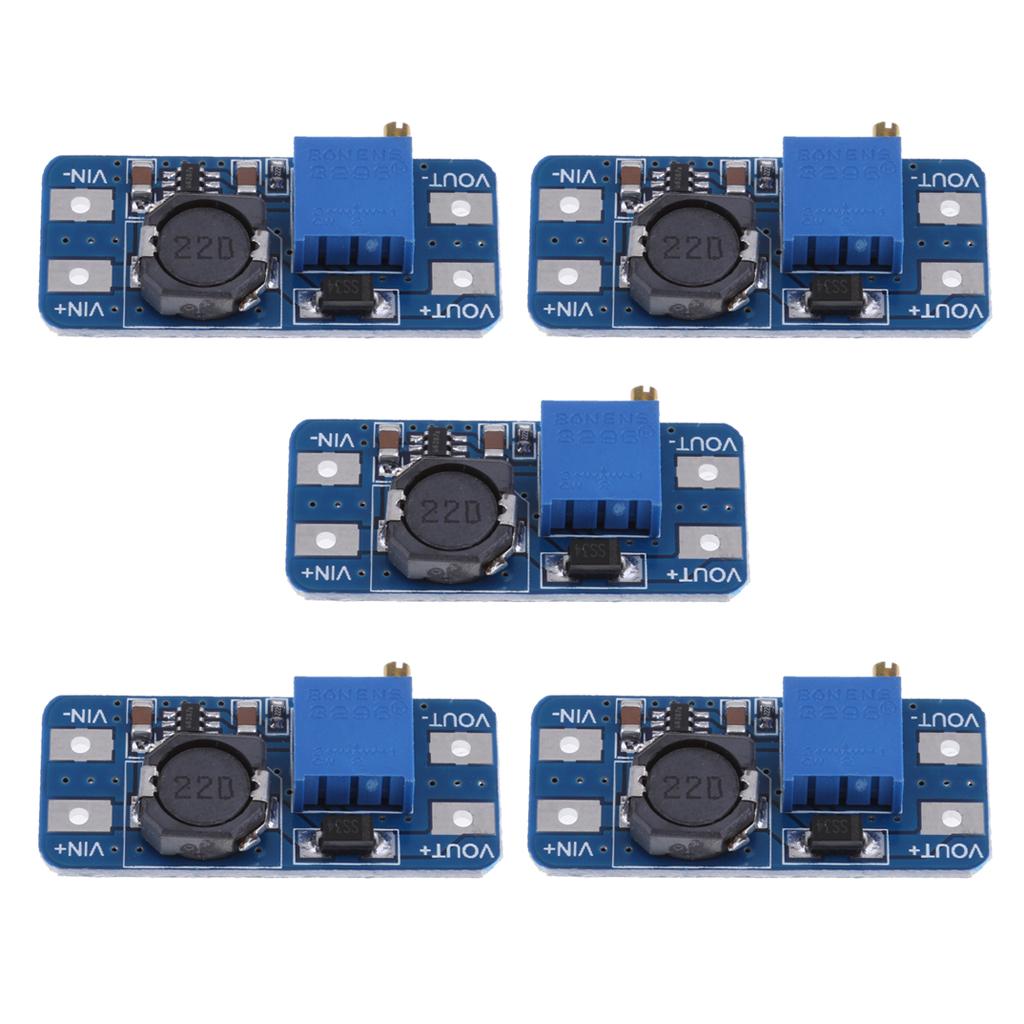 5Pcs 2A DC-DC Booster Step Up Power Supply Module 2V-24V to 5V-28V