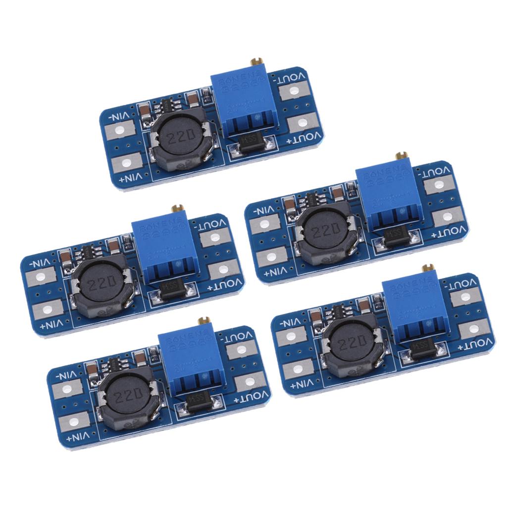 5Pcs 2A DC-DC Booster Step Up Power Supply Module 2V-24V to 5V-28V