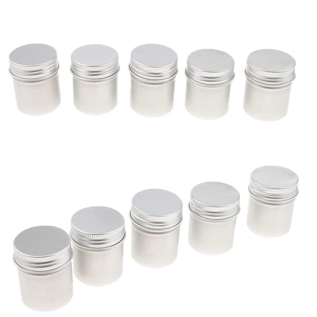 10x50ML PCS Aluminum Cans Pots Screw Lids Cream Tea Powder Wax Jar Container