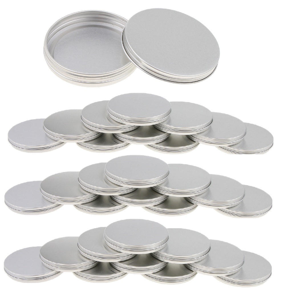 30PCS Aluminum Empty Tin Jars Screw Lids Can Pots Cream Lip Balm Containers