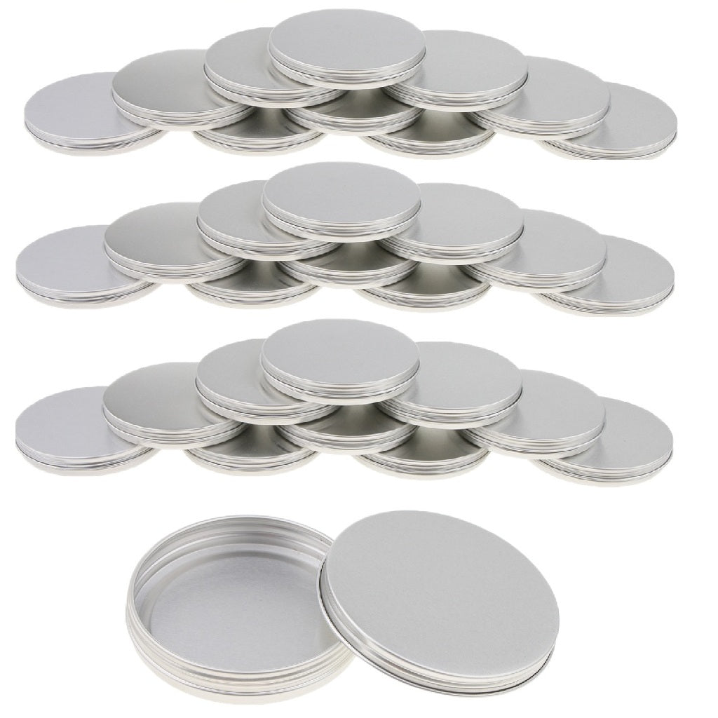 30PCS Aluminum Empty Tin Jars Screw Lids Can Pots Cream Lip Balm Containers