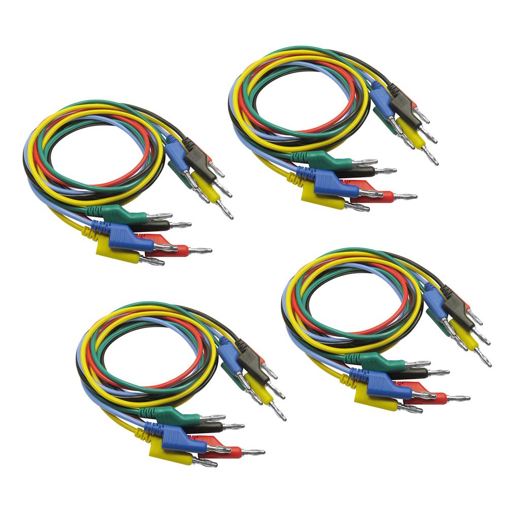 20 Pieces 4mm Banana to Banana Plug Test Cable Lead for Multimeter 5 Colors