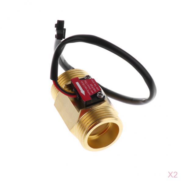 2 Pieces G1 Hall Effect Liquid Water Flow Sensor Switch Flow Meter"
