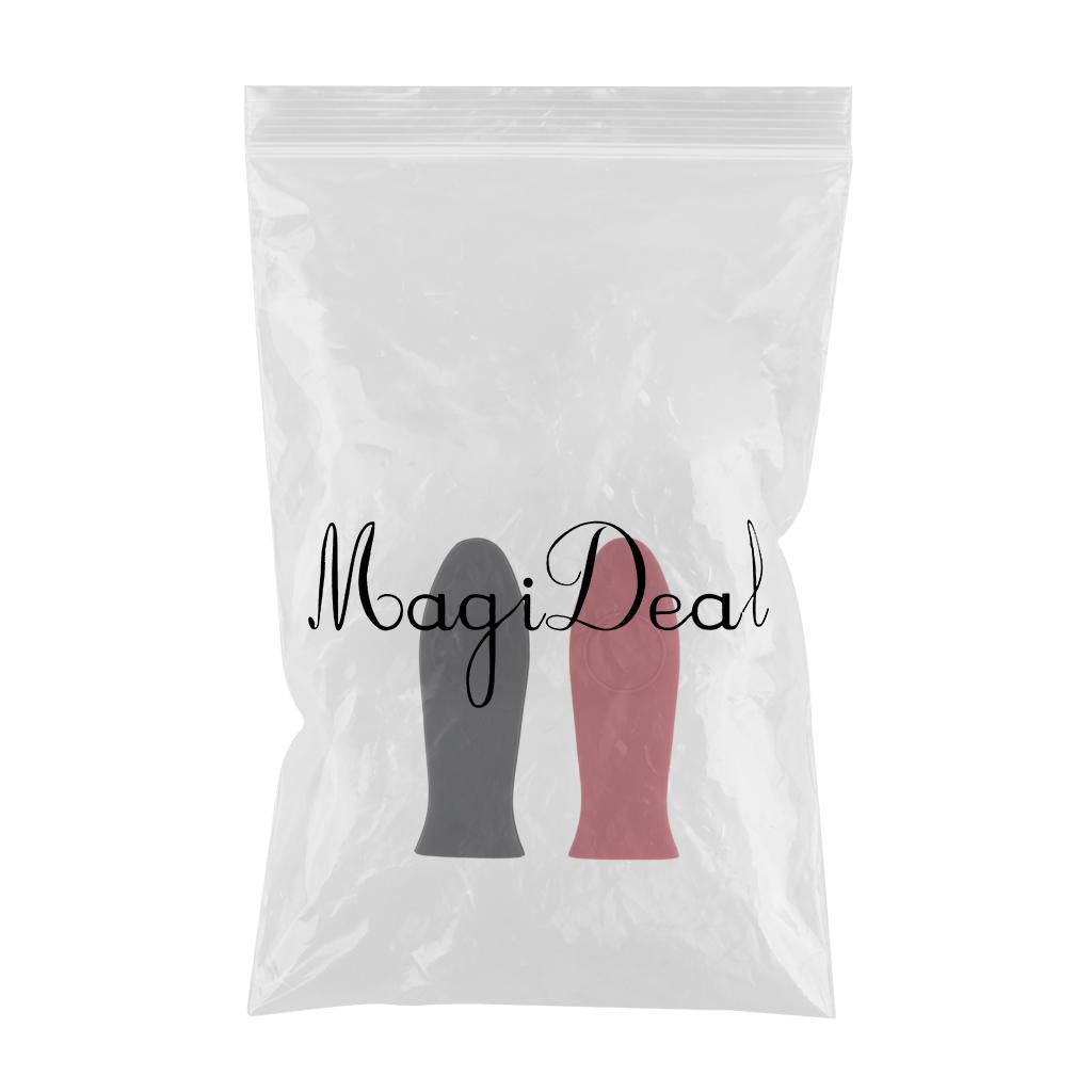 2pcs Silicone Pot Pan Handle Saucepan Holder Sleeve Slip Cover - Red & Black