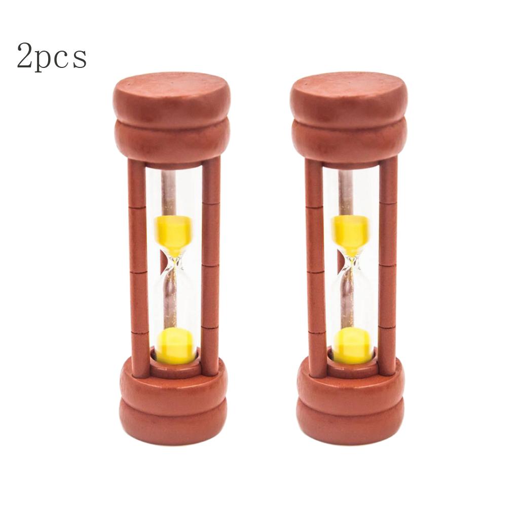 2pcs Sand Clock Hourglass Timer for Kitchen Kid Game -Yellow Sand 1 Minute