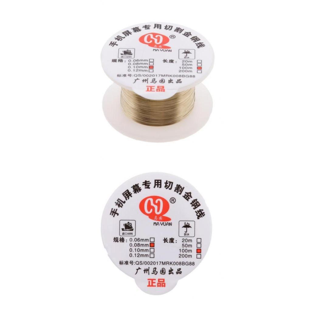 100m Alloy Cutting Wire Phone LCD Screen Glass Separator Repair 0.1mm&0.08mm