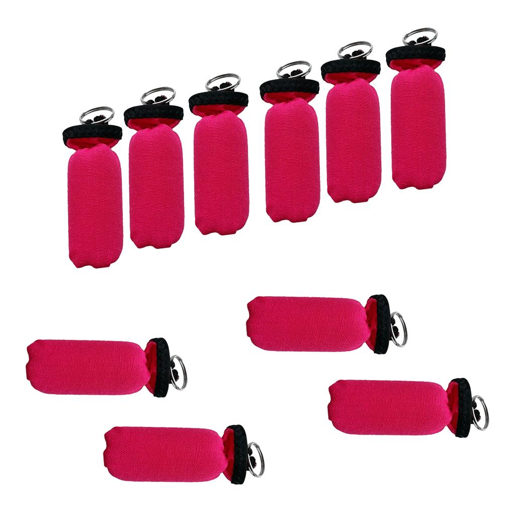 10 Pieces Cylinder Floating Keyring for Marine Boat Yacht Sailing Rosy