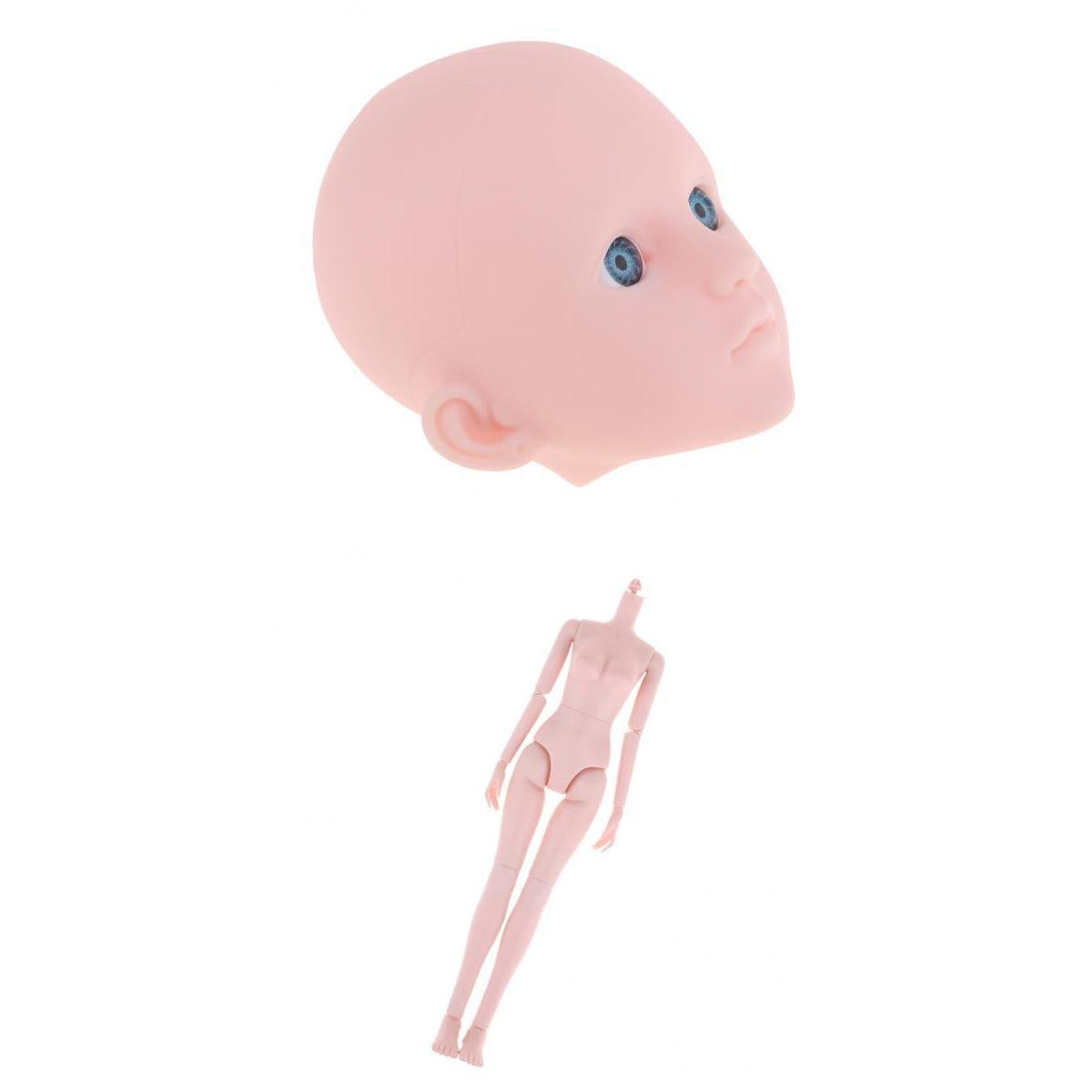 1/4 Bjd Nude Doll Medium Bust Female Body and Head Ball-Jointed Dolls Parts