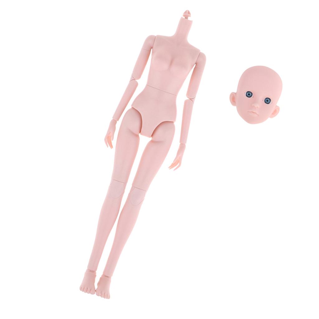 1/4 Bjd Nude Doll Medium Bust Female Body and Head Ball-Jointed Dolls Parts