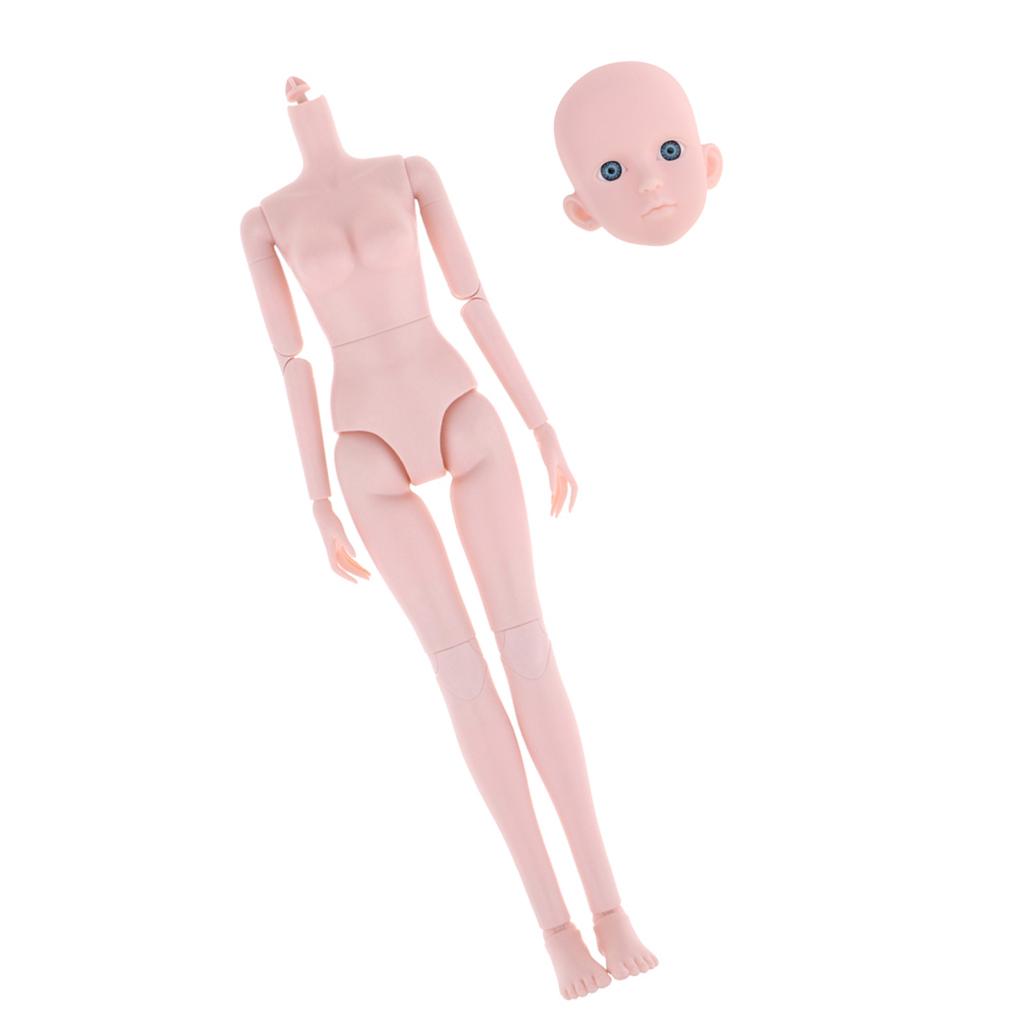 1/4 Bjd Nude Doll Medium Bust Female Body and Head Ball-Jointed Dolls Parts