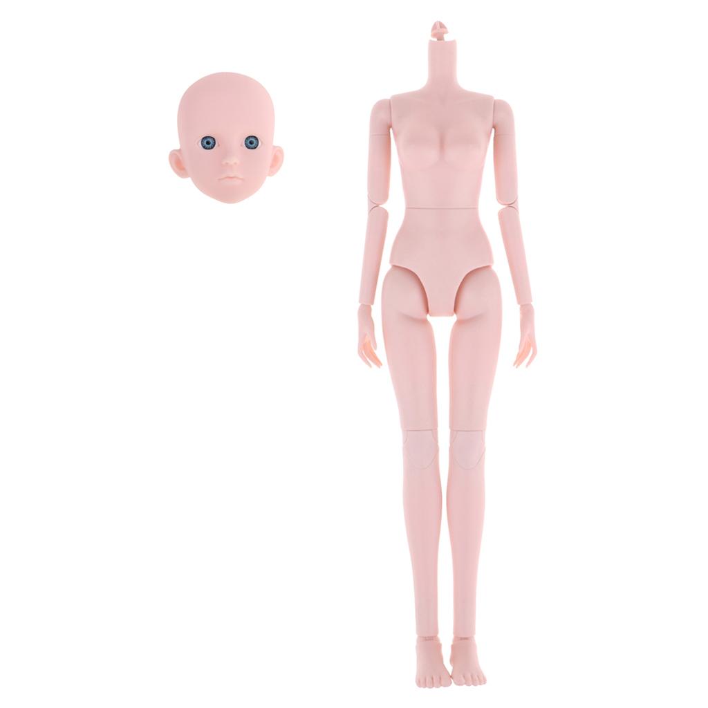 1/4 Bjd Nude Doll Medium Bust Female Body and Head Ball-Jointed Dolls Parts