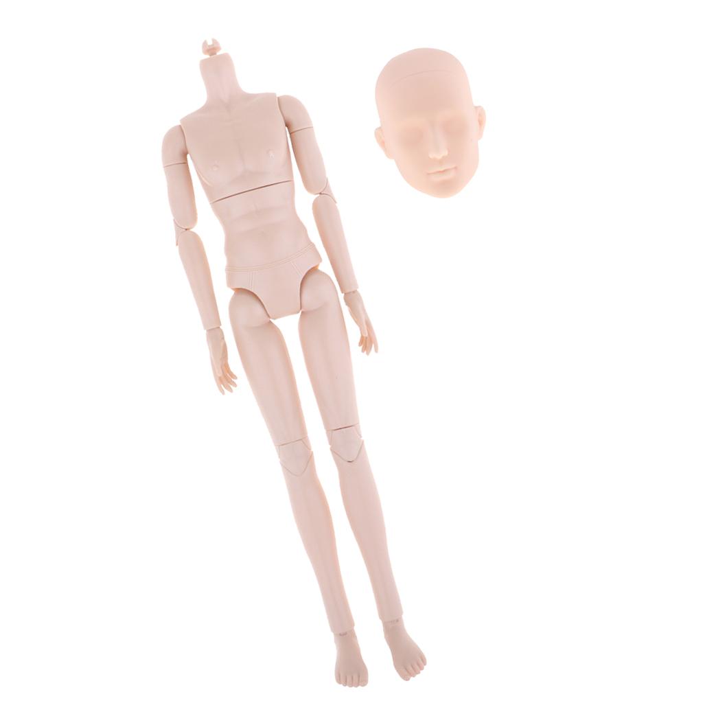 1/6 Bjd Nude Male Dolls Body and Head Ball-Jointed Doll Parts