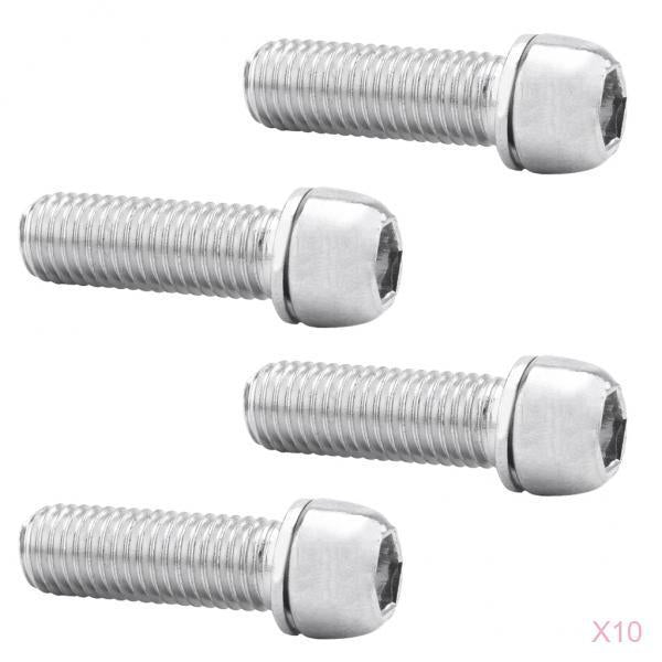 40Pcs Bicycle Stem Screws Water Bottle Cage Bolts Socket Screws Silver M7