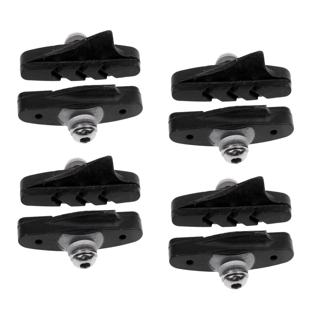 8pc Bicycle Road Racer Bike Brake Braking Rubber Black Pads / Blocks / Shoes