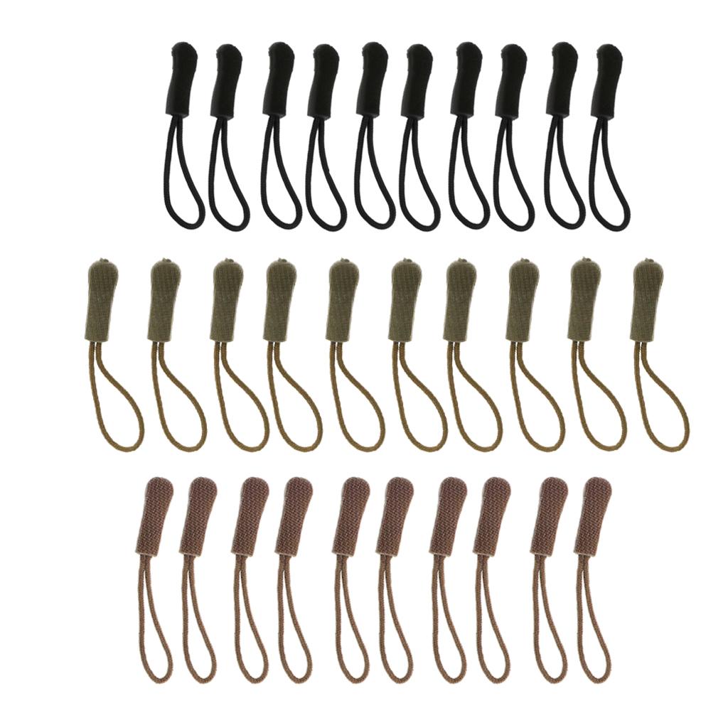 30Pcs/lot Non-slip Zipper Pull Cord Zip Puller Zip Fastener Replacements