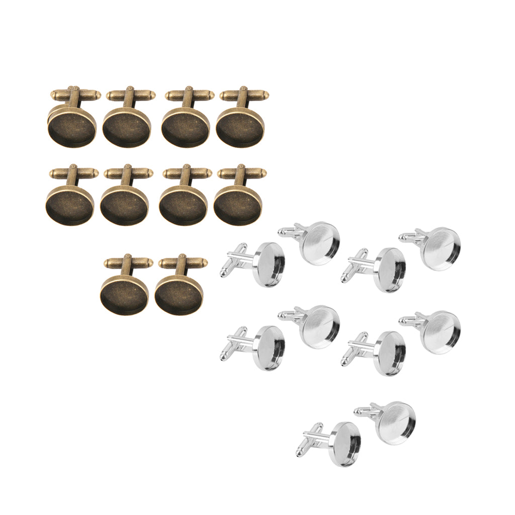 20 Pieces Round Blank Settings Base Pad Cufflinks Findings Making