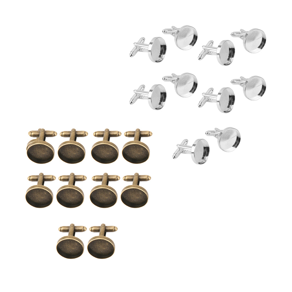20 Pieces Round Blank Settings Base Pad Cufflinks Findings Making
