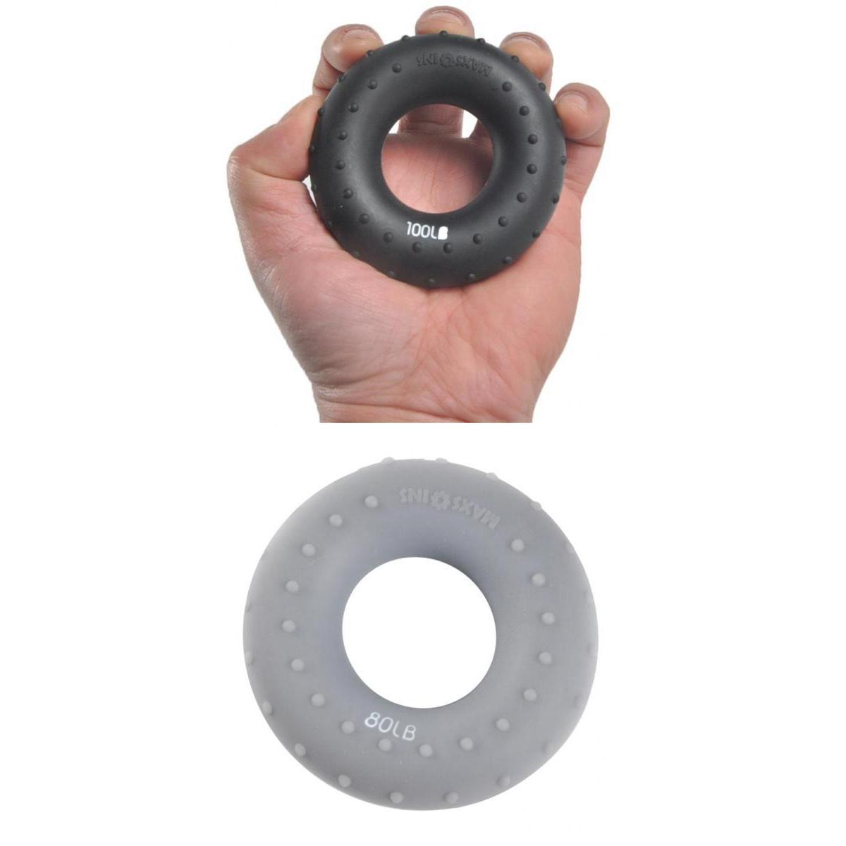100/80LB Forearm Wrist Finger Exerciser Hand Grip Strengthener Gripper Rings