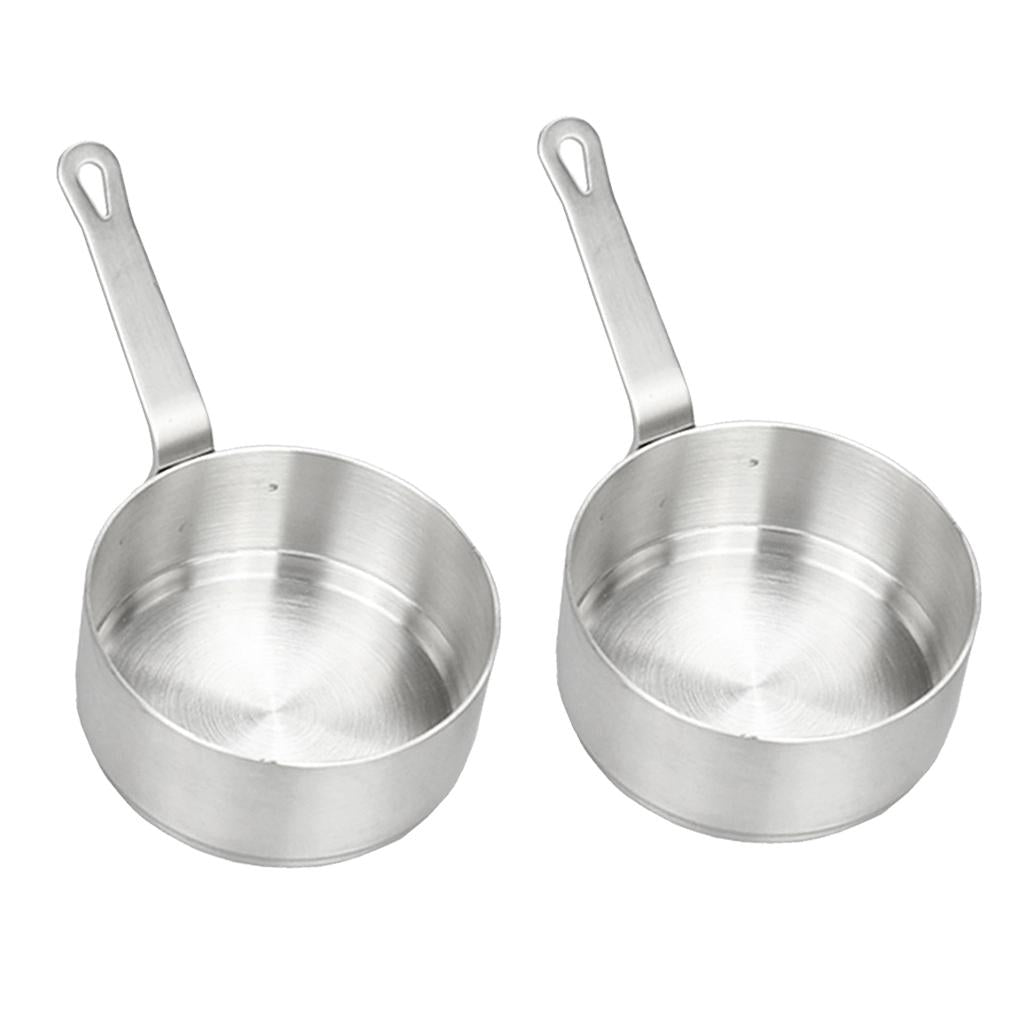 2 Pack Stainless Steel Mini Sauce Pan Nonstick Milk Pan Kitchen Tools 100ml