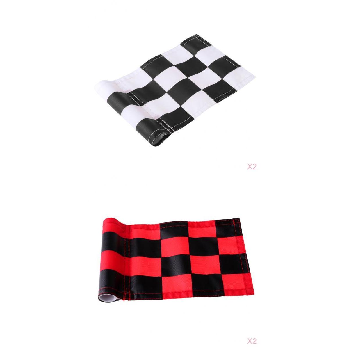 4pcs Golf Practicing Training Nylon Putting Green Solid Chequered Flag Flags