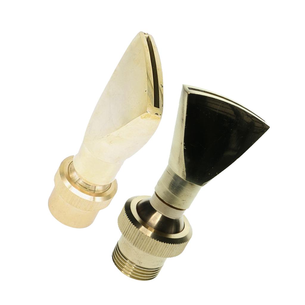 2Pcs Brass Fan Shape Fountain Nozzle Spring Sprinkler Spray Head Pond Garden