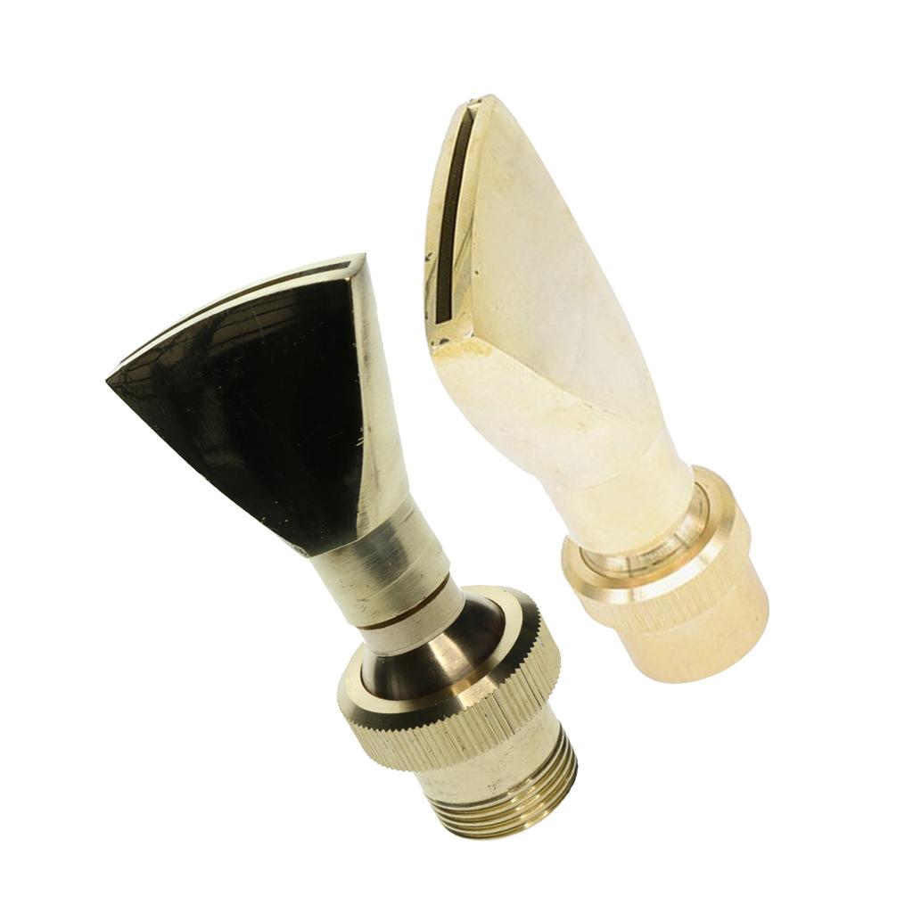 2Pcs Brass Fan Shape Fountain Nozzle Spring Sprinkler Spray Head Pond Garden