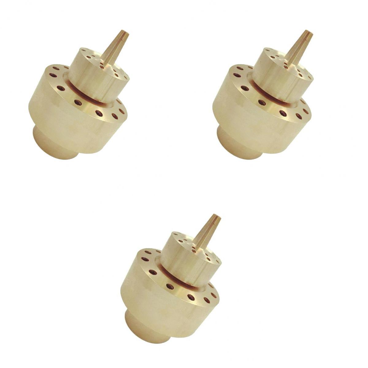 3Pcs Brass 2-Layer Column Fountain Nozzle Set Sprinkler Sprink Spray Pond