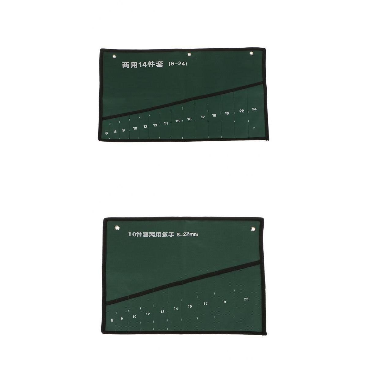 2 Pcs Pocket Canvas Spanner Wrench Tool Roll Up Storage Bags Organizer Case