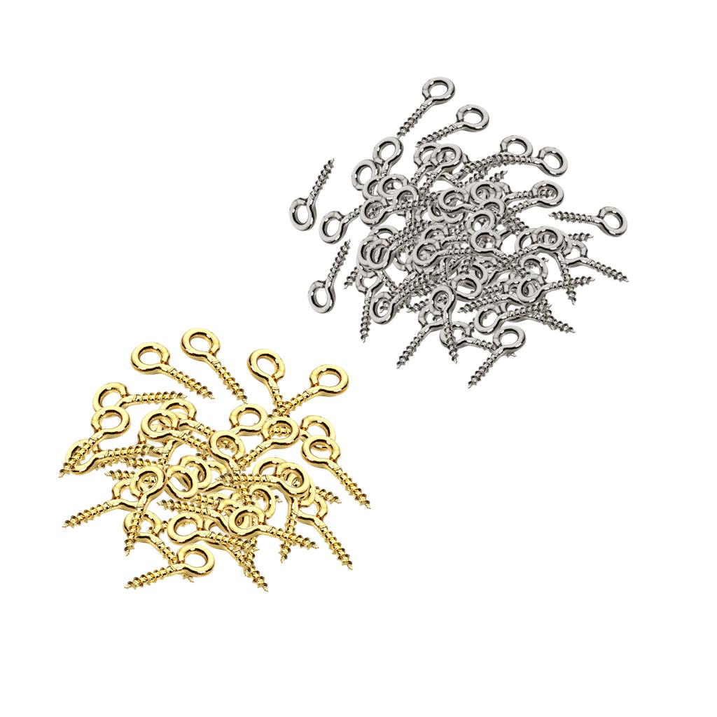 400Pieces Multicolor Screw Eyes Pins Eyelets Screw Jewelry Making Findings