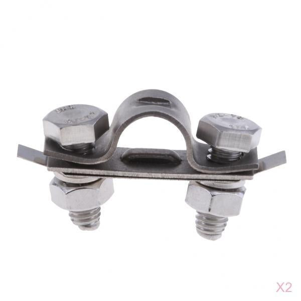 2Pcs 304 Stainless Steel Control Throttle Cable U Shaped Clamp Boat Hardware