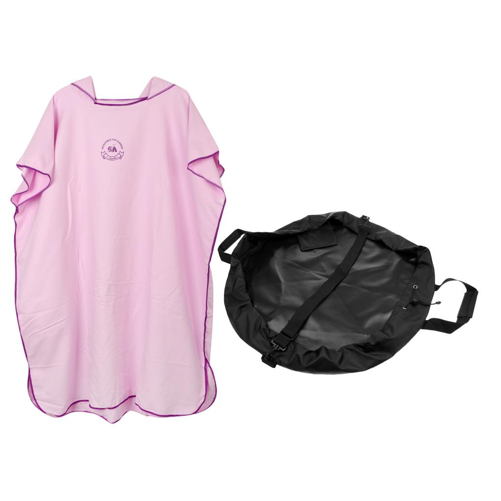 Adult Surf Beach Hooded Poncho Wetsuit Changing Robe & Changing Mat