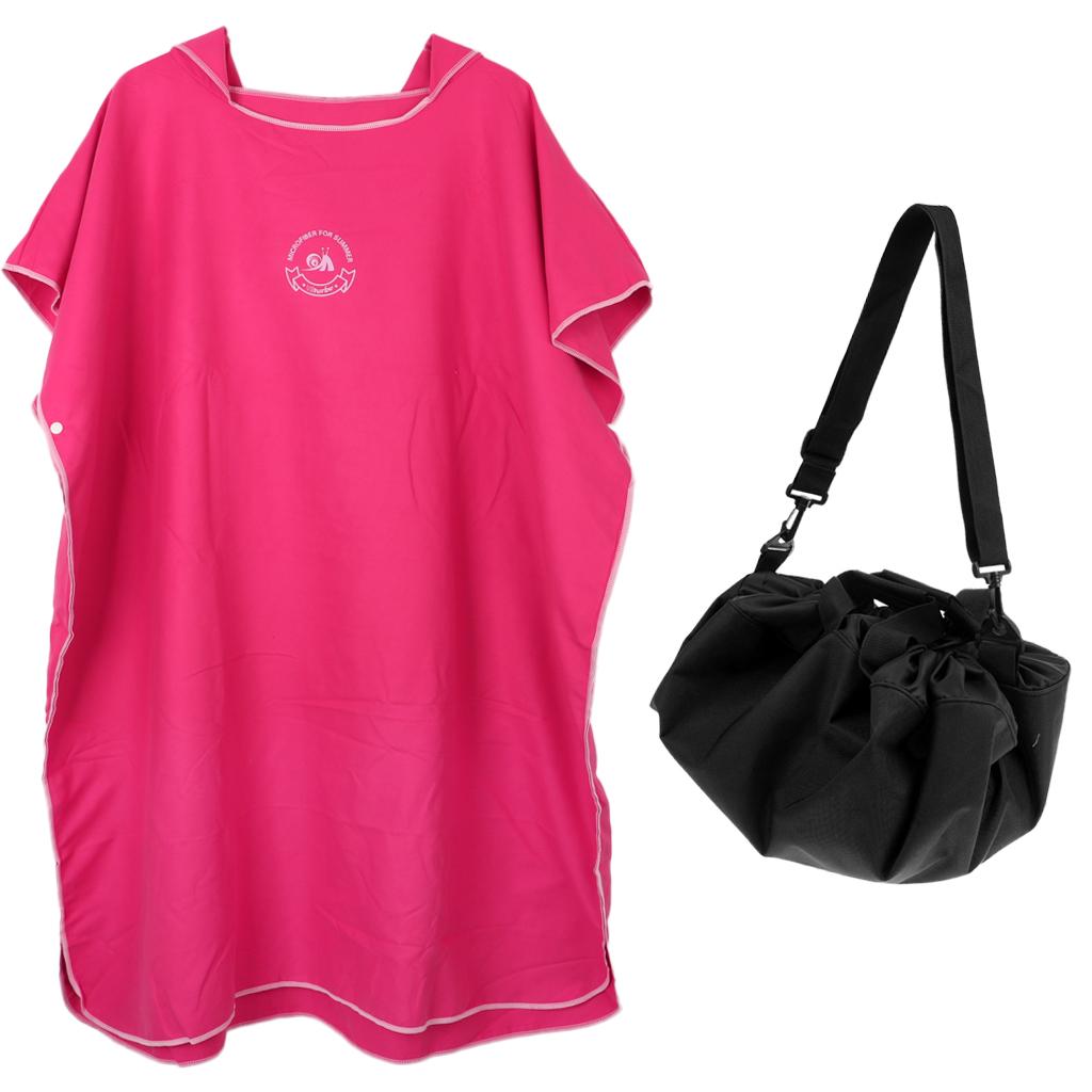 Adult Surf Beach Hood Poncho Wetsuit Changing Robe & Changing Mat Rosy