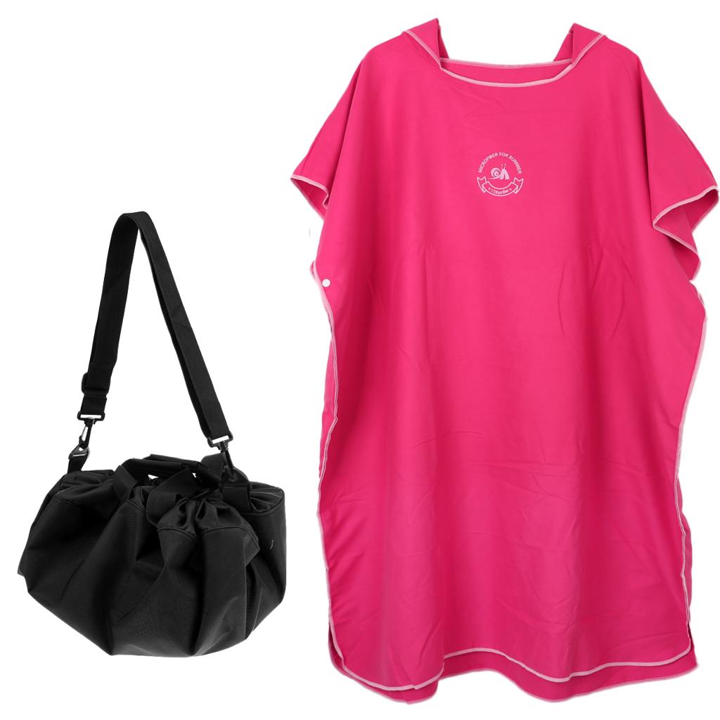 Adult Surf Beach Hood Poncho Wetsuit Changing Robe & Changing Mat Rosy