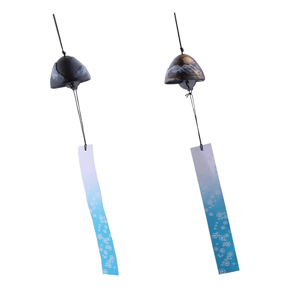 2pcs Japanese Furin Wind Chime Nambu Cast Iron Iwachu Bells Garden Decor