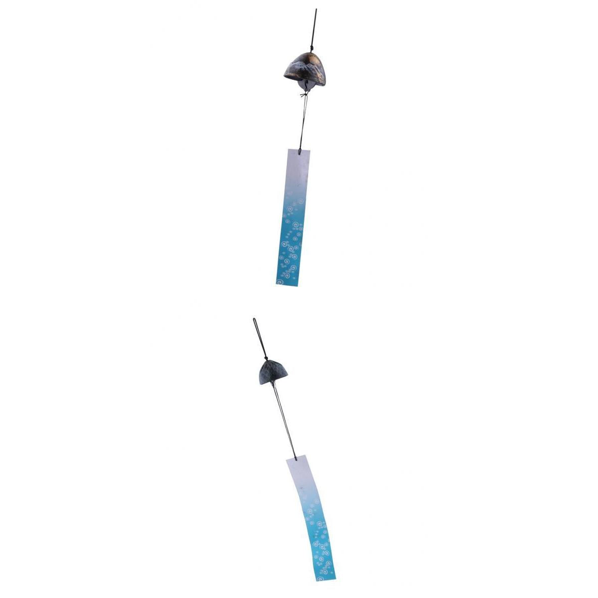 2pcs Japanese Furin Wind Chime Cast Iron Iwachu Bells Bronze & Dark Green