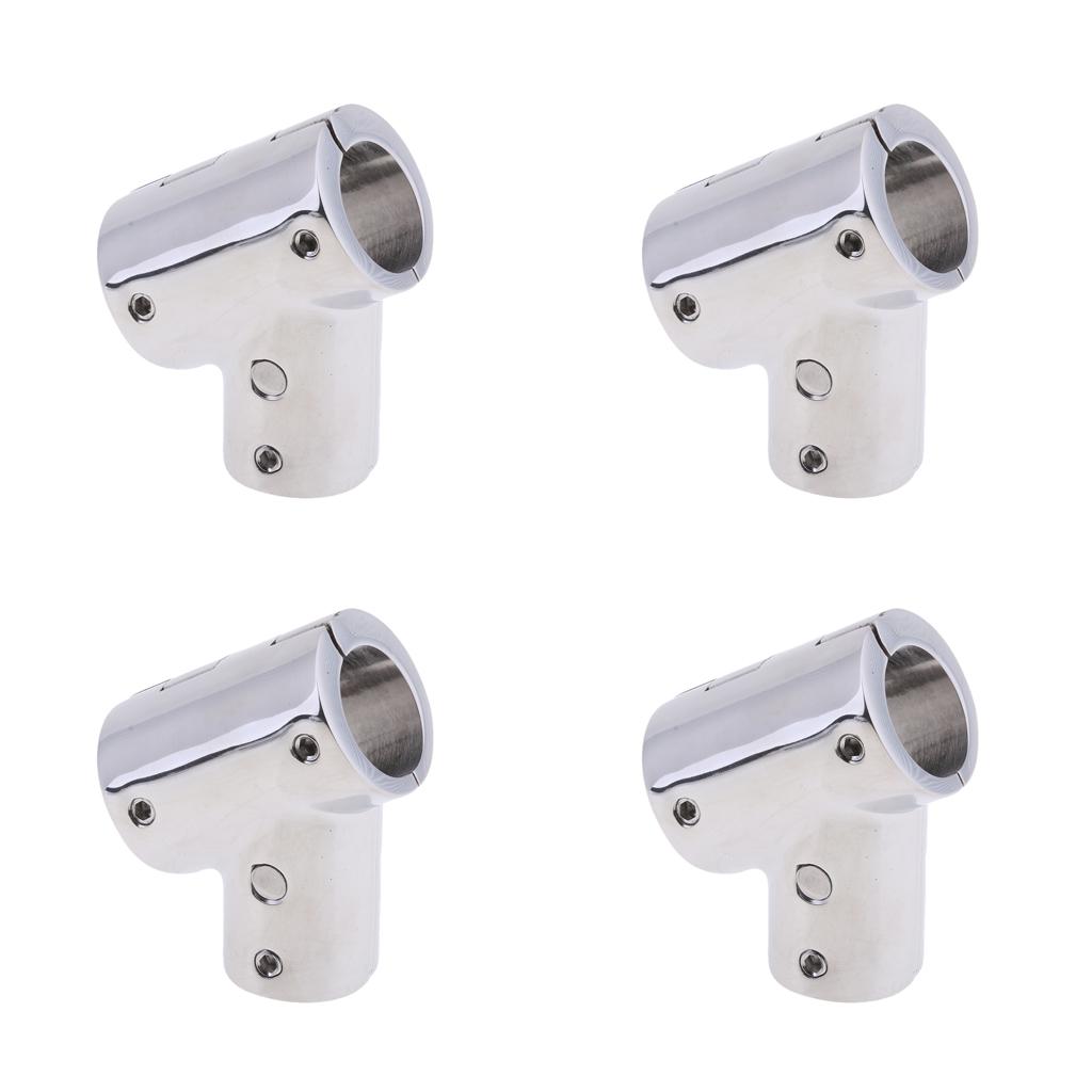 4Pcs 22mm Boat Handrail Fitting 60 Degree Tee 3 Way - 316 Stainless Steel